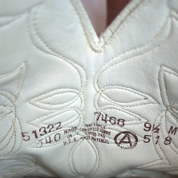 Vintage Acme Cowboy Cowgirl Boots 70's Women's 9.5 Suede Inlay Cutouts Butterfly - Picture 15 of 16